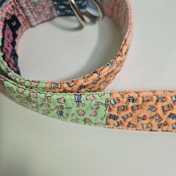 Vineyard Vines Patchwork D Ring Nautical Belt Size M - Picture 4 of 7